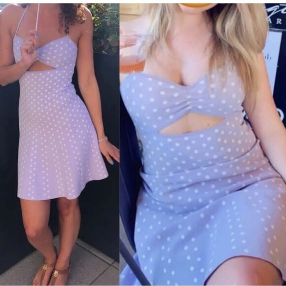 Ronny Kobo Collection Lavender Polka Dot Dress - Picture 2 of 8